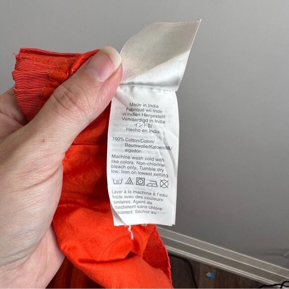 J Crew Womens Size Small Cotton Pyjama Pants Cropped Bright Orange Drawstring - Picture 7 of 9